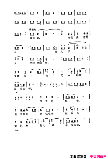 毛泽东之歌-红太阳歌曲集051-100简谱