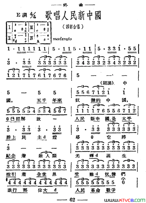 歌唱人民新中国简谱