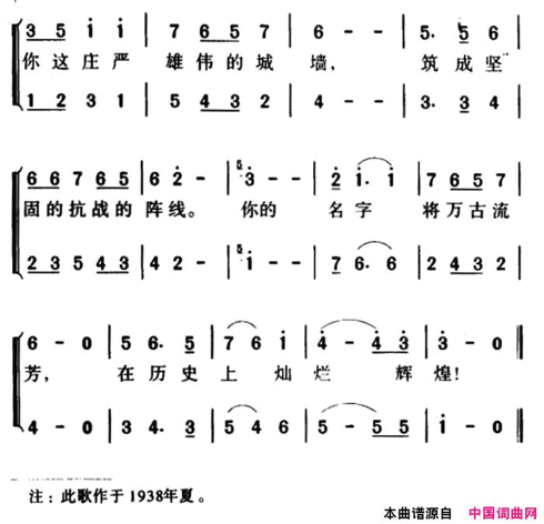 军歌金曲：延安颂简谱