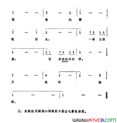 月亮河美国电影《蒂凡尼的早晨》插曲简谱