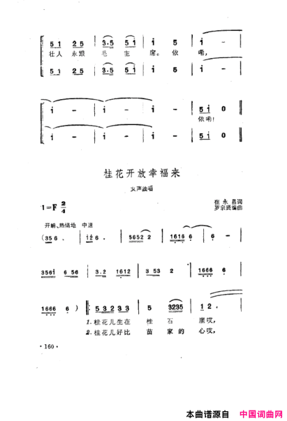 毛泽东之歌-红太阳歌曲集151-200简谱