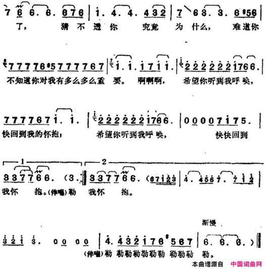 邓丽君演唱金曲：旅愁简谱