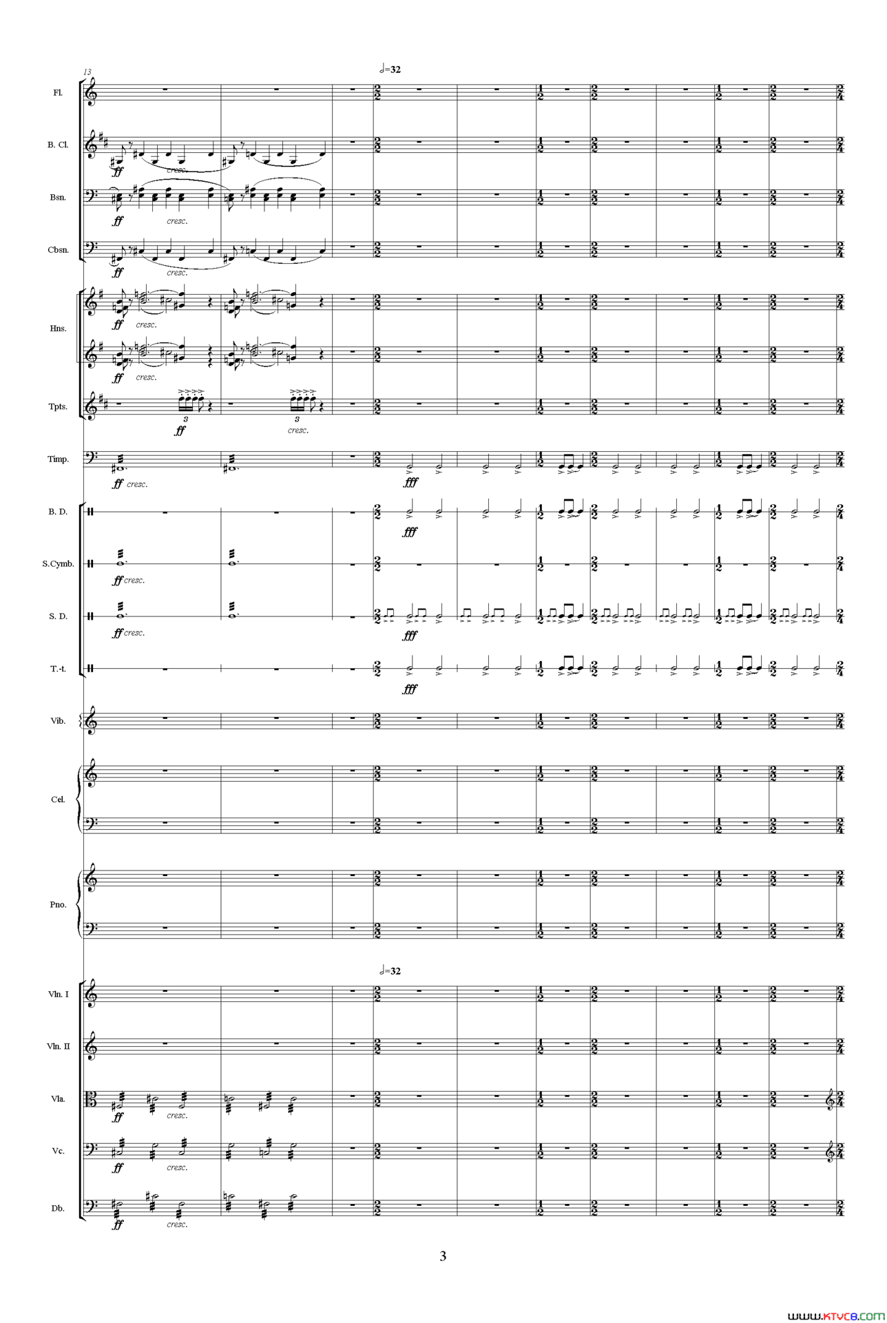 广州起义与逃亡《中山颂·交响组曲》之二交响乐队总谱简谱