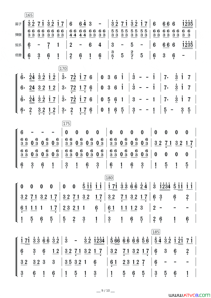 西部民歌组曲总谱简谱