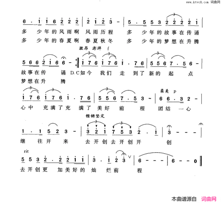 灿烂的前程为中国共产党成立九十五周年而作简谱