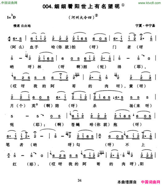 细细看阳世上有名望呢简谱