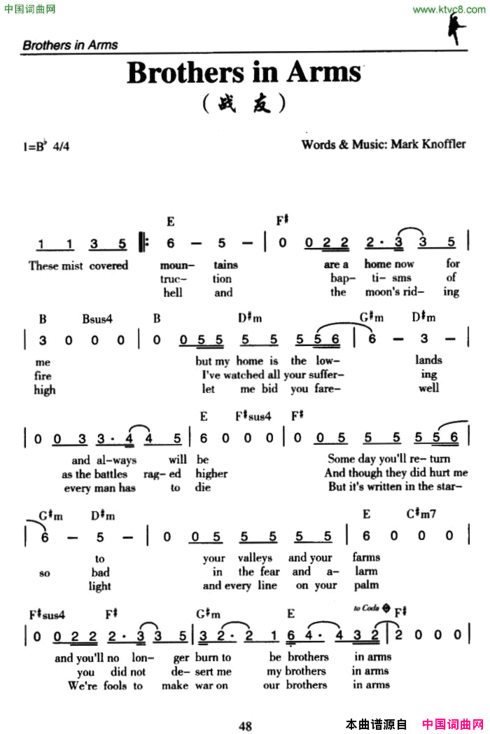 BrothersinArms战友Brothers in Arms战友简谱