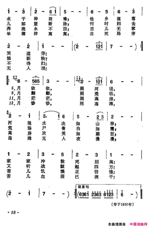 月光光歌影片《迷途的羔羊》主题歌简谱