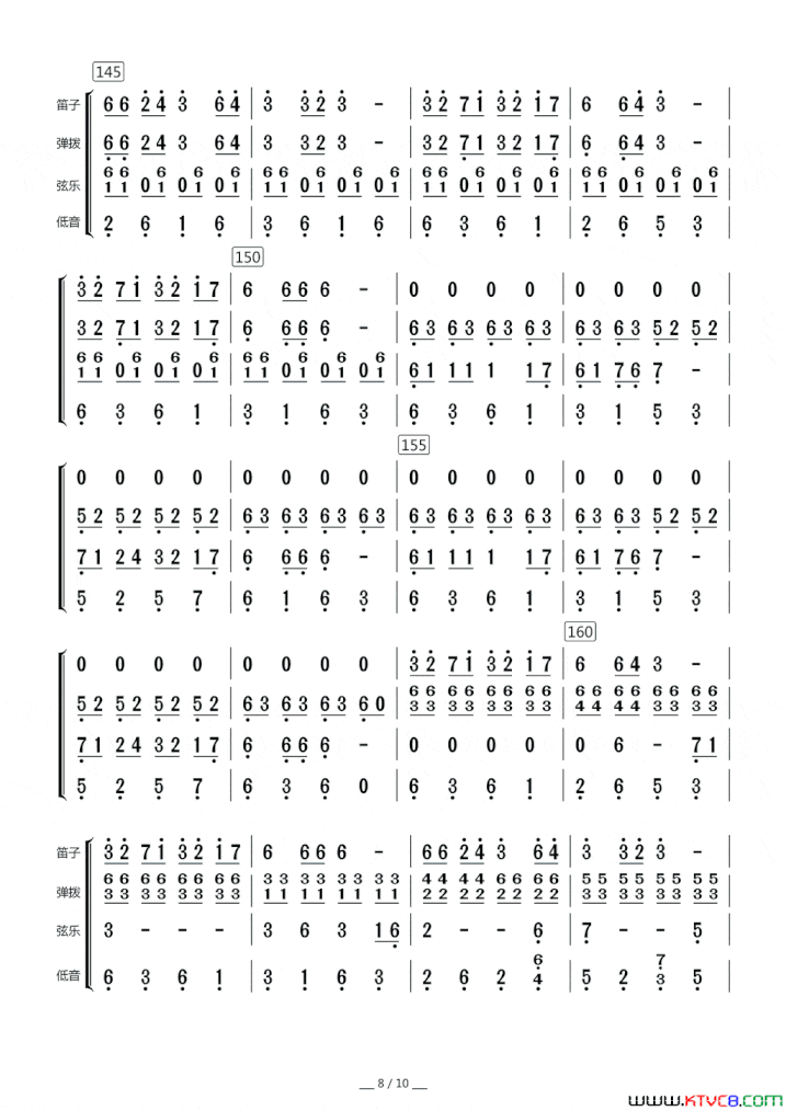 西部民歌组曲总谱简谱