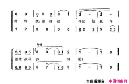 战士野营进三湾简谱