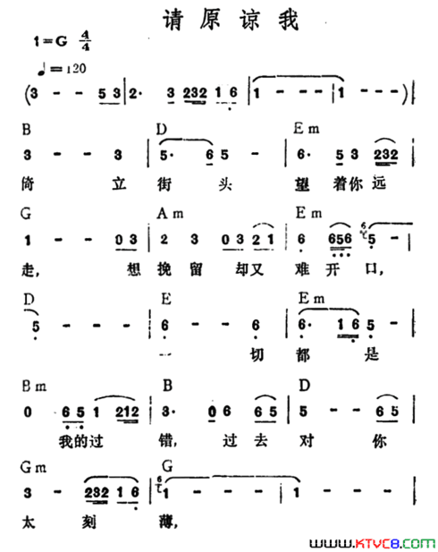 请原谅我简谱