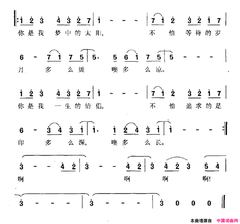 塔里木情侣电视剧《西部风流》主题曲简谱