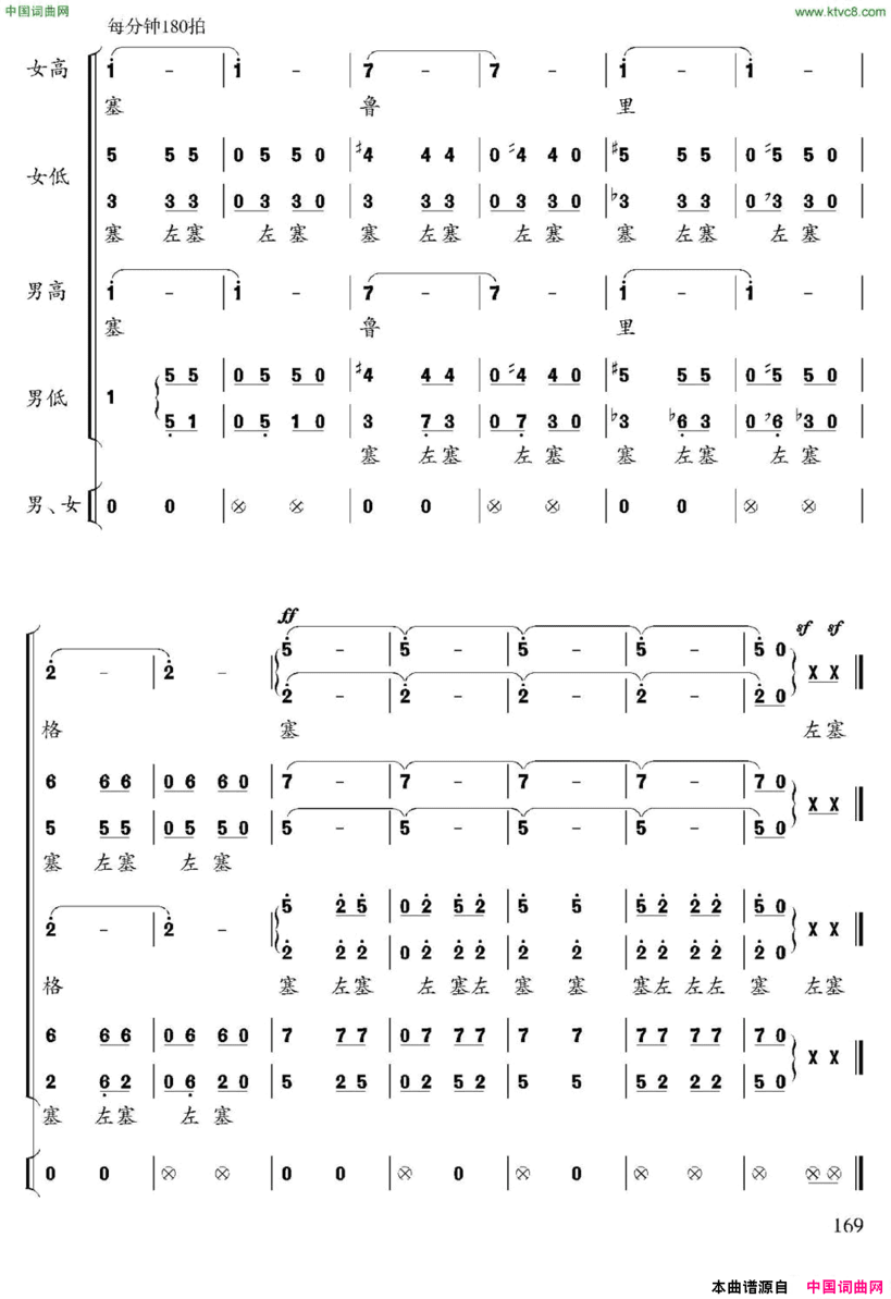 春天来了彝族民歌、张朝编曲简谱