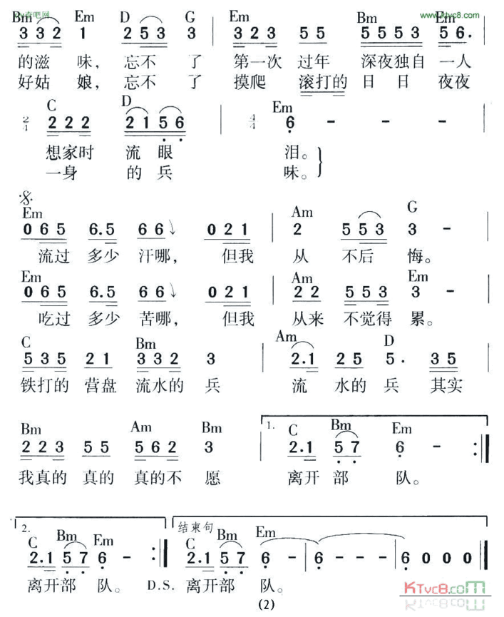 铁打的营盘流水的兵简谱