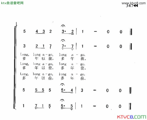 LONGLONGAGO多年以前简谱