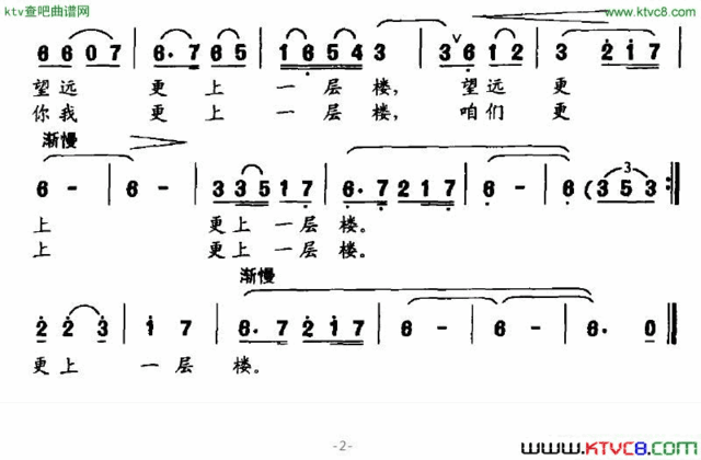 故乡那座鹳雀楼简谱