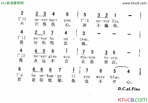 DEVOTEDTOYOU永远不变心简谱