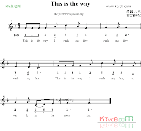 Thisistheway线简谱混排版、英文儿歌简谱