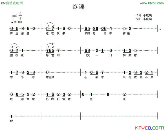 终谣简谱