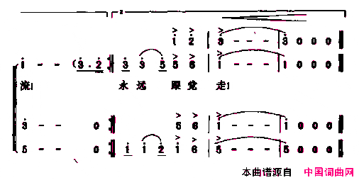 怒江奔流合唱简谱