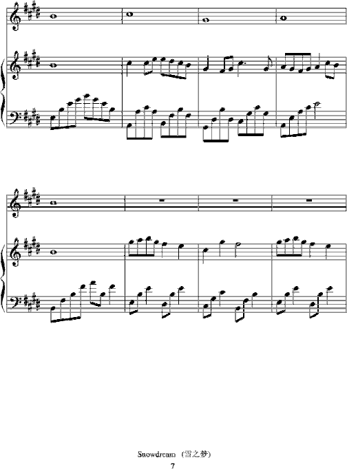 Snowdreams-雪之梦简谱