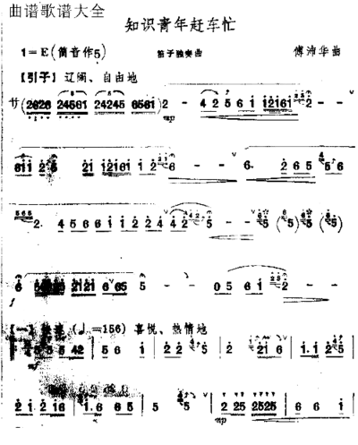 知识青年赶车忙简谱