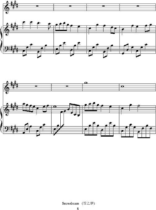 Snowdreams-雪之梦简谱