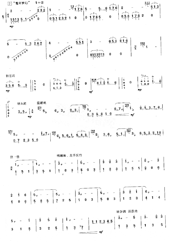 青年叙事曲[简谱版]独奏共7张简谱