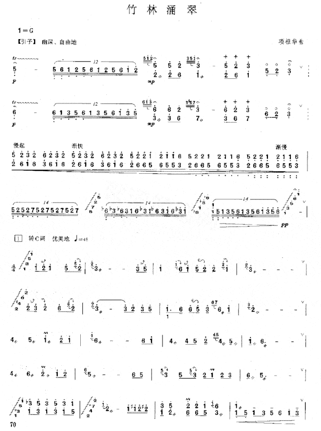 竹林涌翠[简谱版]独奏共6张简谱
