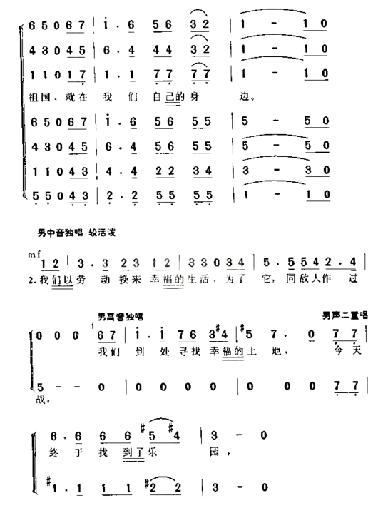 歌唱幸福简谱