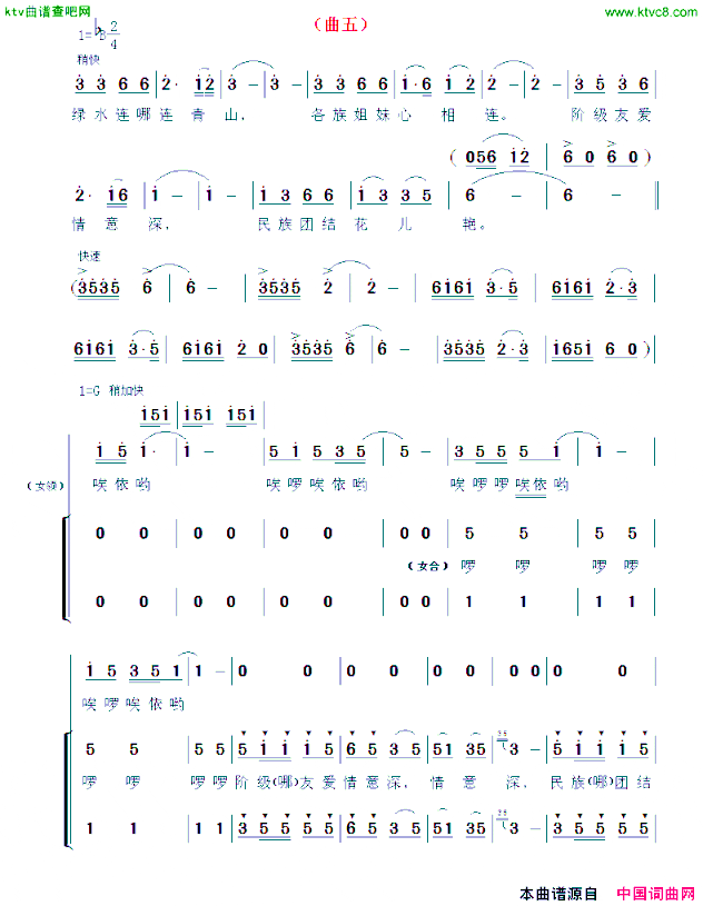 送粮路上小歌舞剧简谱