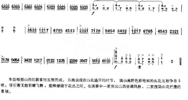 山花盛开的时候[简谱版]独奏共4张简谱