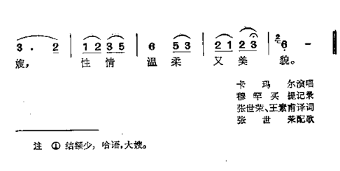 可爱的大嫂简谱