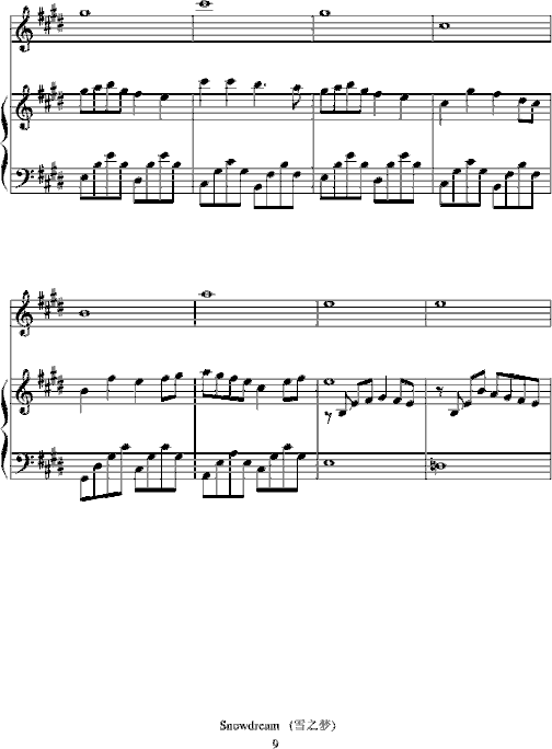Snowdreams-雪之梦简谱