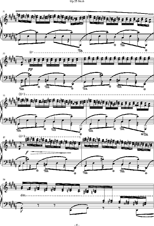 肖邦练习曲Op.25No.6简谱