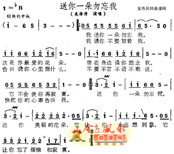 送你一朵勿忘我简谱