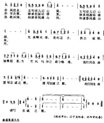 光荣啊！党的忠诚卫士*简谱