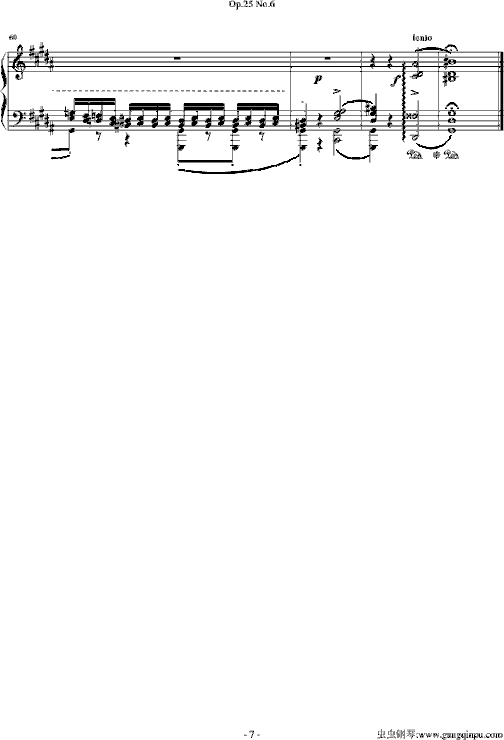 肖邦练习曲Op.25No.6简谱