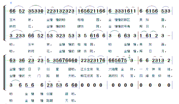 西部有个金广安简谱