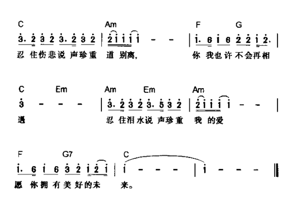 说声珍重简谱