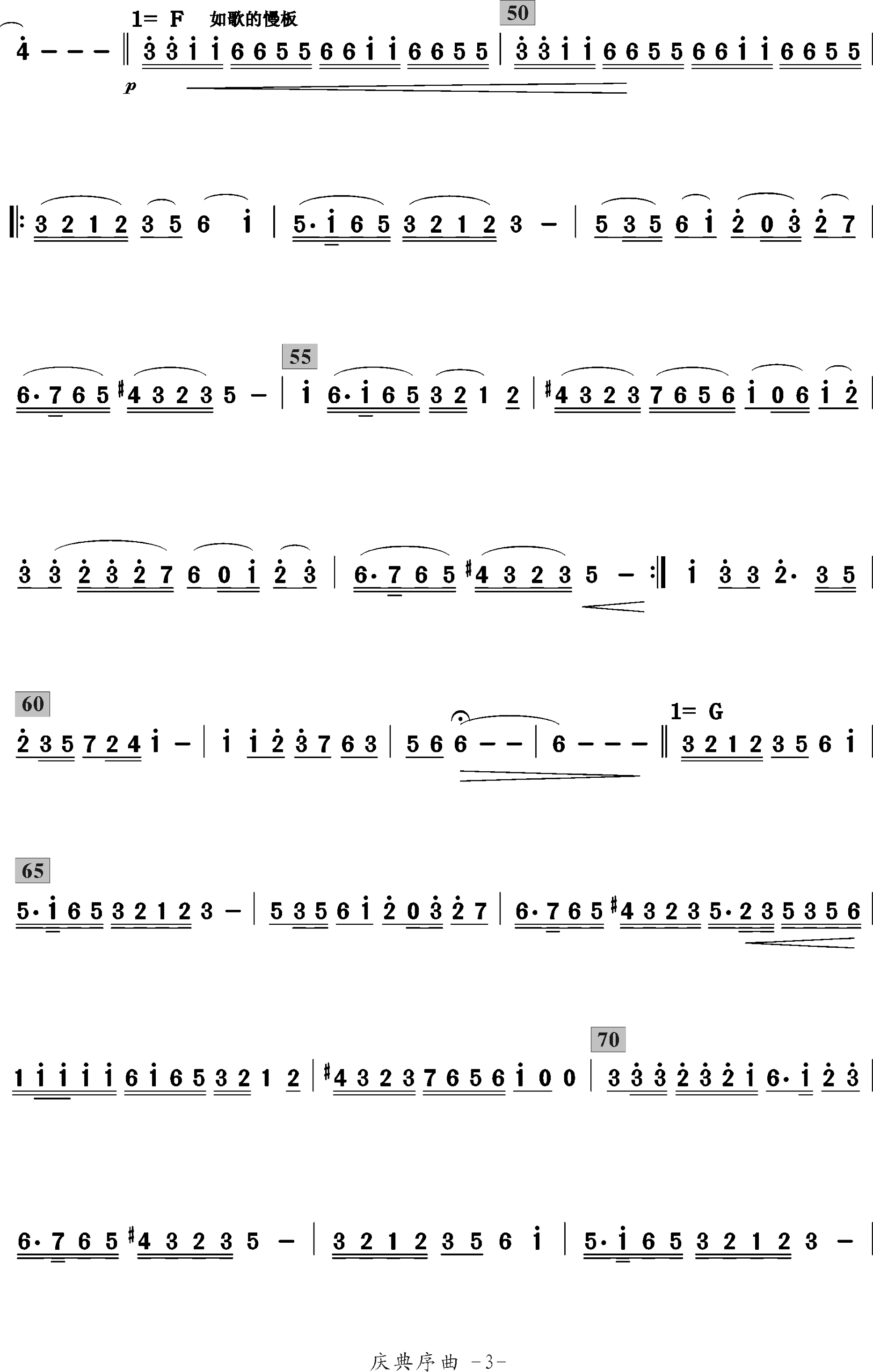 庆典序曲简谱