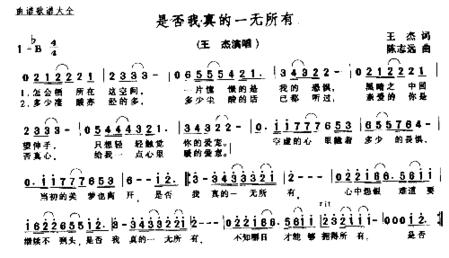 是否我真的一无所有简谱