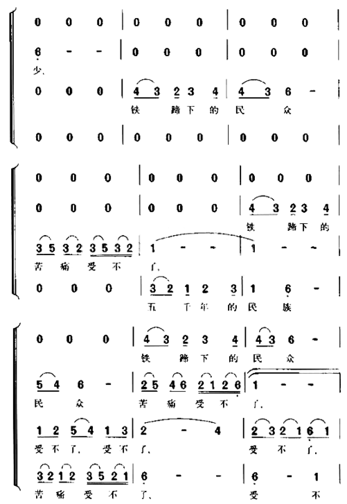 黄河大合唱《怒吼吧，黄河》简谱