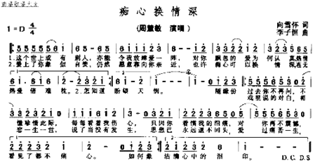 痴心换情深简谱