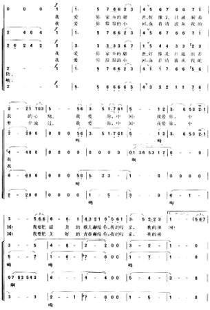 我爱你中国《海外赤子》插曲简谱