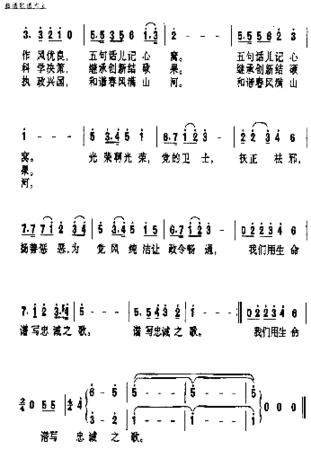 光荣啊，党的忠诚卫士简谱