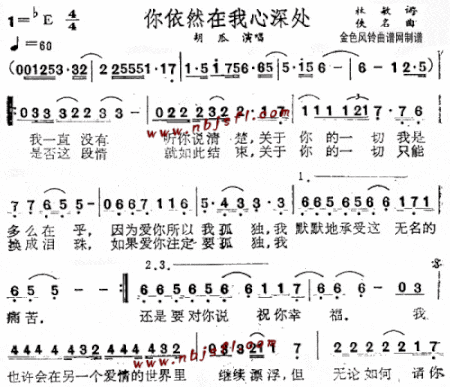 你依然在我心深处----可听简谱