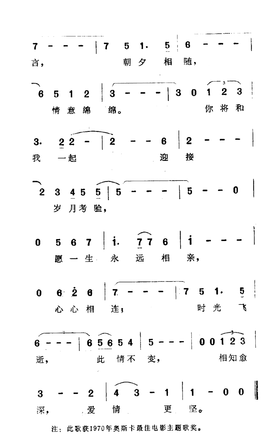 我俩深知简谱