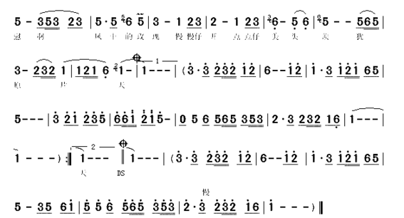 风中的玫瑰闽南语简谱