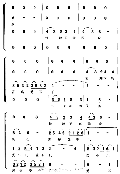 怒吼吧，黄河简谱